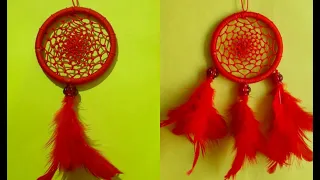 DIY DREAM CATCHER /Wall hanging using bangle/How to make car hanging/Dream catcher key chain holder