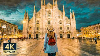 Milan Italy 🇮🇹 4K Evening City Walking Tour 2024