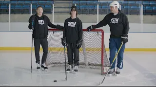 Eric Lindros & Colby Armstrong Get Trick Shot Lessons From Zac Bell