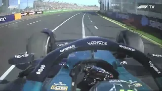 Lance Stroll Driver Cam, 1st Driver to Navigate the George Russell Crash | Australian Grand Prix