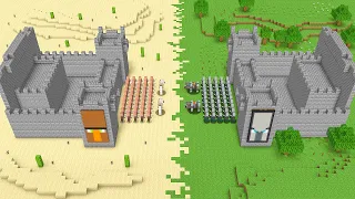 Minecraft Villager Castle vs Pillager Castle