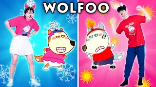 WOLFOO AND HOT VS COLD CHALLENGE - WOLFOO IN REAL LIFE | FUNNIEST MOMENTS OF WOLFOO & LUCY