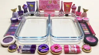 Pink vs Purple - Mixing Makeup Eyeshadow Into Slime Special Series 195 Satisfying Slime Video