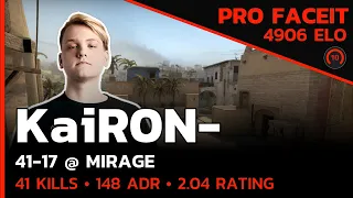 CSGO POV KaiR0N- (41/17) (mirage) @ FACEIT 5V5 RANKED LVL 10 / May 13, 2023