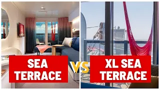 Sea Terrace vs XL Sea Terrace | Virgin Voyages | Scarlet Lady | Balcony Room | Stateroom Tour