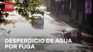 Enorme fuga de agua en la alcaldía Iztacalco, CDMX - Las Noticias