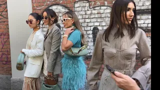 Fendi fashion show 2023 what people are wearing outside street style #milan