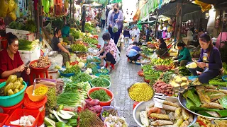 Cambodian Rountine Fresh Market Food - Lotus Root, Fish, Corn, Shrimp, Prawn,&More