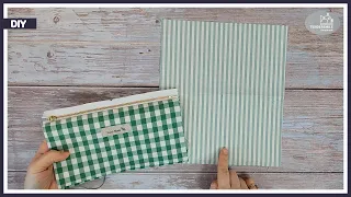 Make a simple zipper pouch in a very easy way.