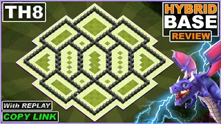 The BEST TH8 HYBRID/TROPHY [DEFENSE] Base 2022 | TH8 Hybrid Base Design COPY LINK - Clash of Clans