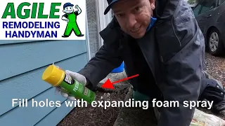 How to Fill Holes with Expanding Foam Spray - Pest Block - Agile Remodeling Handyman - Kenmore, WA