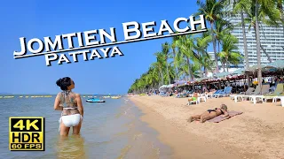 Pattaya Jomtien Beach Walk Chon Buri  4K 60fps HDR  Dolby Atmos 💖 Walking Tour 👀 Thailand 🇹🇭