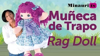 🧸 Muñeca de trapo muy grande (Large Rag Doll)-(Free Pattern-Patrón www.minauri.com/muneca-de-trapo/)