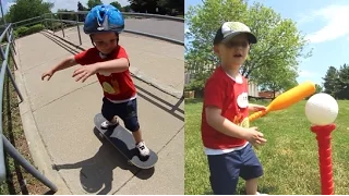 Father Son Skateboard & Baseball Time!