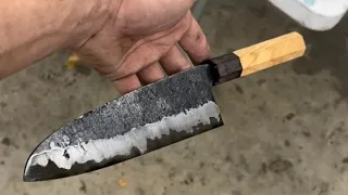Learn to Forge. Stainless clad San Mai Japanese Chef Knife. No tig or mig
