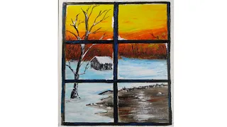 Window Painting/ Acrylic Art/ #Shorts