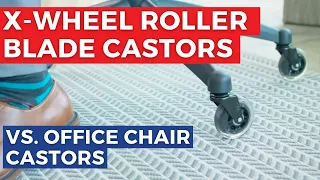 X Wheel Roller Blade Castors Vs. Standard Office Chair Wheels - BuyDirectOnline.com.au