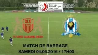 SLOTV: Match de barrage entre le FC Stade Lausanne Ouchy et le FC United Zurich