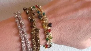 How to crochet a beaded bracelet or wrist band