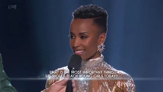 Final Question: Miss Universe 2019 Zozibini Tunzi From South Africa