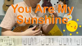 You Are My Sunshine Easy Ukulele Fingerstyle Tutorial TABS For Beginner