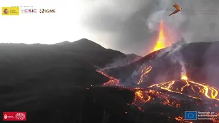 01/12/21 Centros de emisión activos y el inicio de las coladas Norte Erupción La Palma IGME