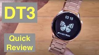 DTNo.1 DT3  IP68 Waterproof Classy Dress Smartwatch with two Bands: Quick Overview