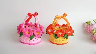 🌼I am delighted with the result🌸 Children's FLOWER basket crochet detailed pattern🌻