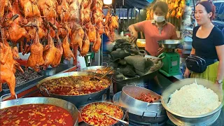 Awesome! Cambodian Street Food - Delicious Grilled Duck, Beef Belly, Beef, Duck Offal Stew & More