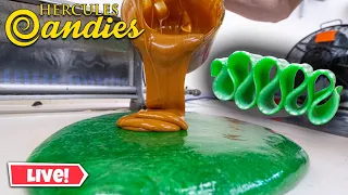 Caramel filled 🍏 ribbon candy Livestream