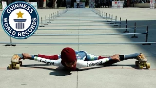 Lowest limbo skating over 25 m - Guinness World Records