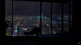 Relaxing Sound of Rain in the Dark Bedroom ( No Ads)  🌧️- Rain Sounds for Sleep , Study ,Meditation