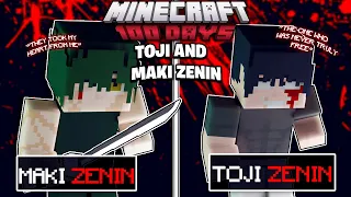 We Survived 100 Days as Toji And Maki in Jujutsu Kaisen Minecraft