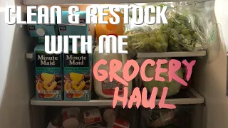 GROCERY HAUL | CLEAN & RESTOCK FRIDGE WITH ME | LARGE FAMILY