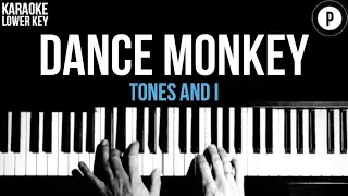 Tones And I - Dance Monkey Karaoke SLOWER Piano Acoustic Cover Instrumental LOWER KEY
