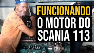 Funcionando o motor do Scania 113