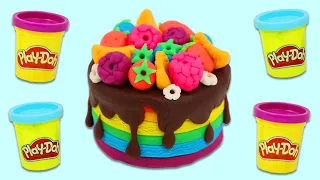 How to Make a Beautiful Play Doh Rainbow Fruit Cake | Fun & Easy DIY Play Dough Crafts!