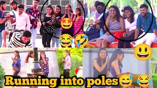 Running into Poles🤣while staring at 😍Girl's || Epic Reactions || Running into Poles part -2 | Prank