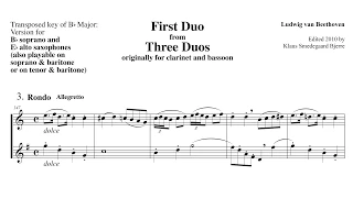 Beethoven: Duo No. 1 - III. Rondo, Allegretto (arr. soprano/alto saxophone duet)