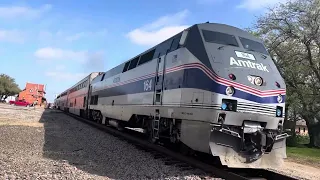 Amtrak Heartland Flyer 821 Departing Gainesville with Phase IV heritage unit 164 leading