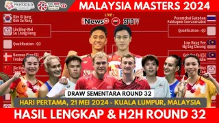 Hasil Lengkap R32 Malaysia Masters 2024 | Hari Ke 1