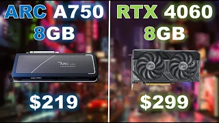 A750 8GB vs RTX 4060 8GB | The Arc A750 is a Contender for a "Budget GPU" for $80 Less