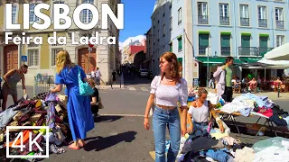 LISBON Feira da LADRA Walking Tour 2023 Portugal 4K ASMR 🇵🇹