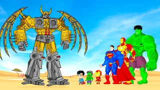 Rescue Team Baby HULK, SUPERMAN, IRONMAN vs GIANT - UNICRON : Returning from the Dead SECRET - FUNNY