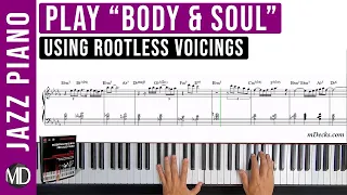 "Body & Soul" Easy Jazz Piano Solo Sheet Music using Rootless Voicings | Download Vol.2 in PDF