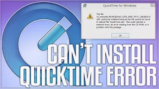 CAN'T INSTALL QUICKTIME! ERROR MESSAGE! SIMPLE STEPS