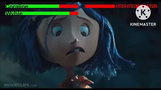 Coraline & Wybie vs. Beldam’s Hand with healthbars