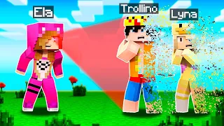 Minecraft pero TODO lo que MIRO MUERE al INSTANTE 😱💀 con ELTROLLINO y LYNA