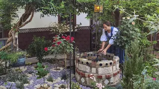 DIY Garden Fountain & Cottage Garden Makeover
