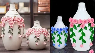 Flower Vase making with Plastic bottle // Handmade Stylish Flower Vase